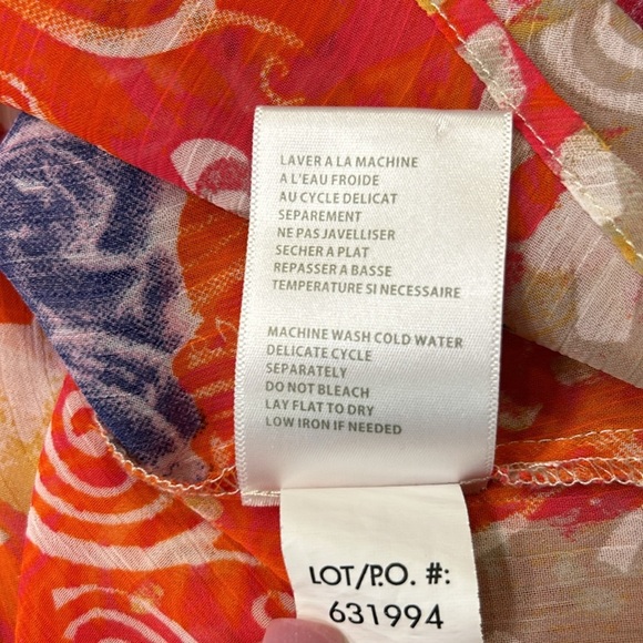 Tribal Women's Size 8 Vibrant Floral Tunic Top Pintuck Detail Lightweight Blouse - Picture 11 of 11